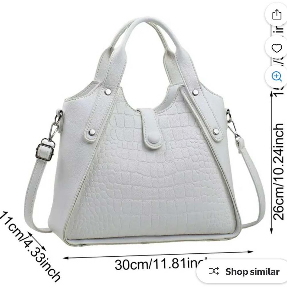 Pink Croc-Embossed Handbag - Picture 3 of 4